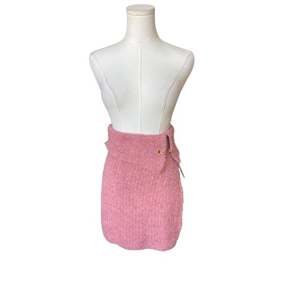 Wild Fable Micro Mini Pink Skirt Size XXS NWT Fuzzy Y2K Preppy Twee Coquette - Picture 2 of 9